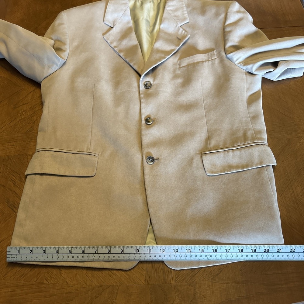 Bill Blass Micro Suede Sport Coat Mens 42S 3-Button Polyester Blazer Suit Jacket - Picture 8 of 16